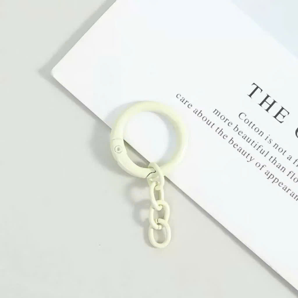 [Set 5 cái] Móc Khóa Tròn Màu Pastel Kèm Dây Xích