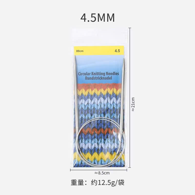 Kim Đan Vòng Inox 80cm - Kim đan tròn dây mềm, inox bền, chống gỉ, đủ size