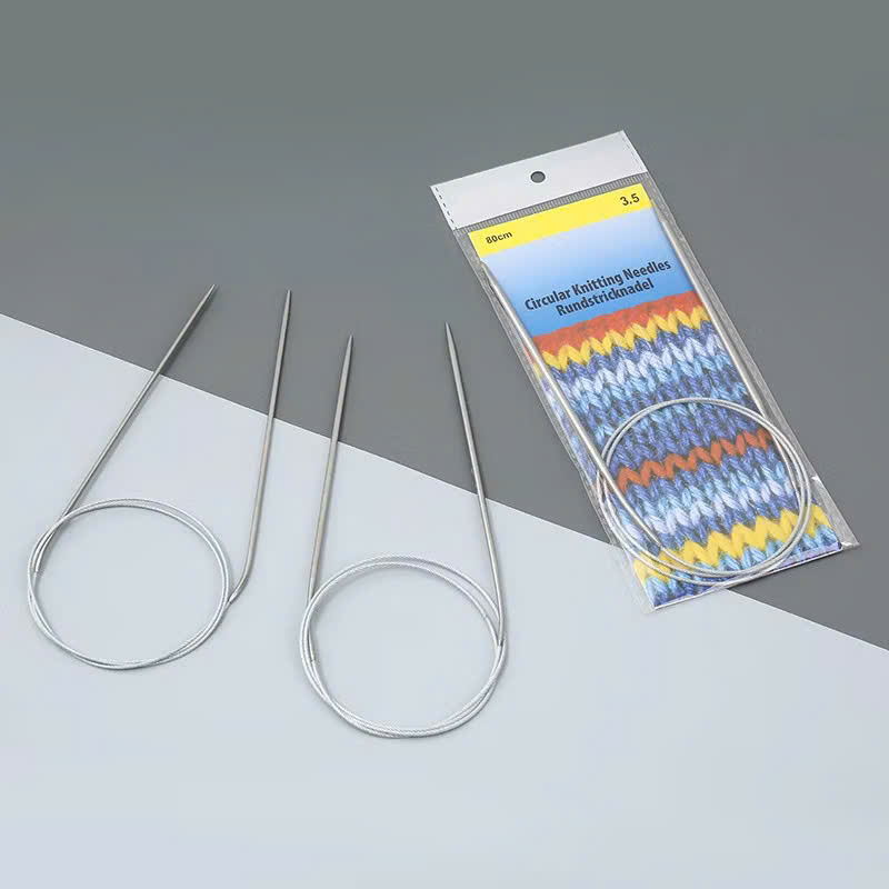 Kim Đan Vòng Inox 80cm - Kim đan tròn dây mềm, inox bền, chống gỉ, đủ size