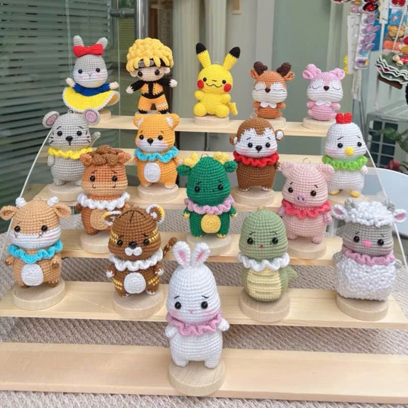 Đế Gỗ Cắm Búp Bê, thú bông, đế trưng bày đồ handmade