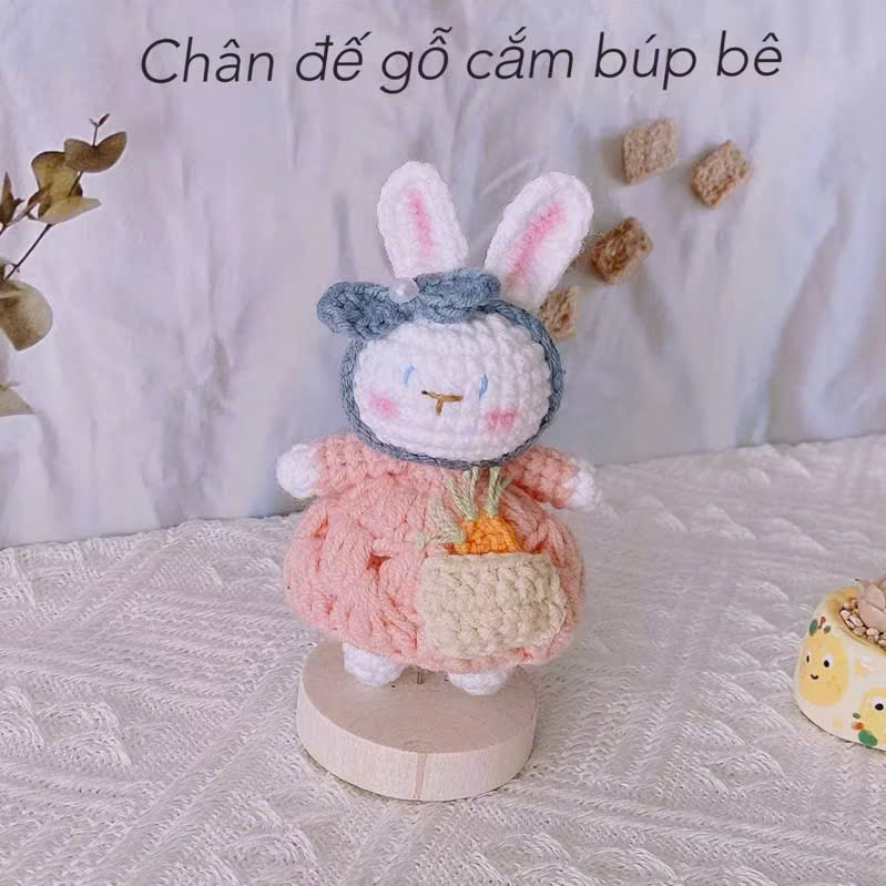 Đế Gỗ Cắm Búp Bê, thú bông, đế trưng bày đồ handmade