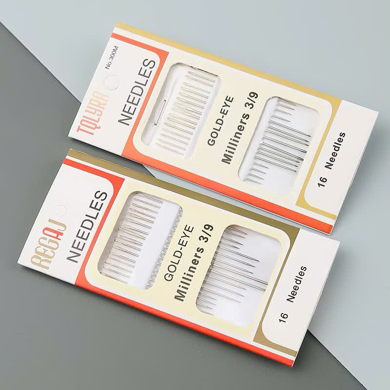 Kim Khâu Chỉ Đuôi vàng đầu nhọn vỉ 16 cái