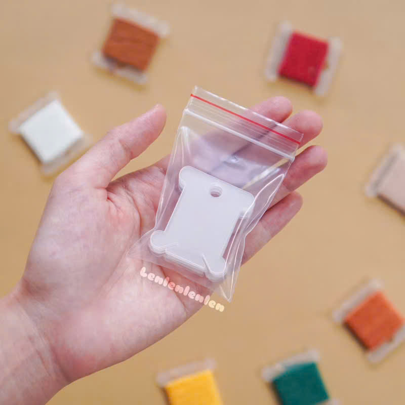 Thẻ Nhựa Quấn Len Chỉ-10 cái màu ngẫu nhiên