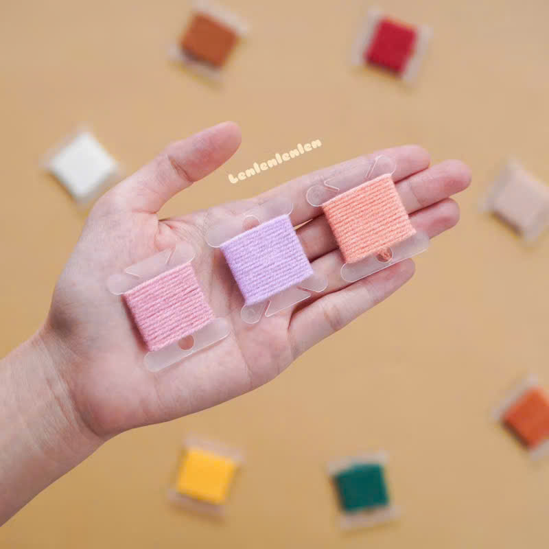 Thẻ Nhựa Quấn Len Chỉ-10 cái màu ngẫu nhiên