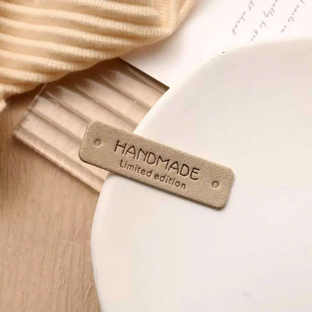 [Túi 3 cái] Tag Handmade-chất liệu da lộn mềm, gắn lên sản phẩm handmade