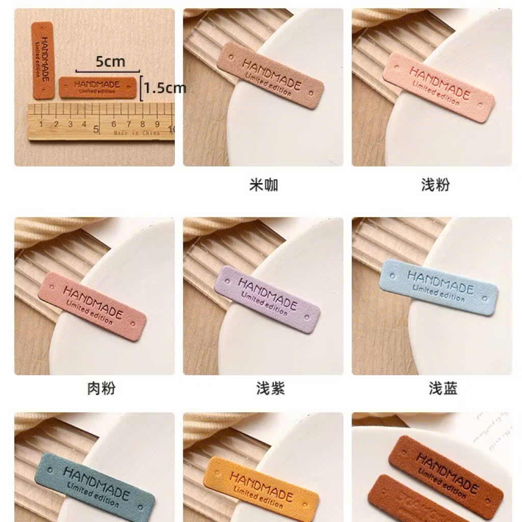 [Túi 3 cái] Tag Handmade-chất liệu da lộn mềm, gắn lên sản phẩm handmade