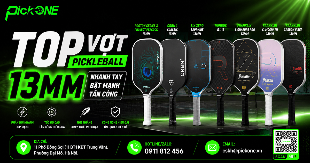 TOP 08 vợt Pickleball 13mm đáng mua nhất hiện nay