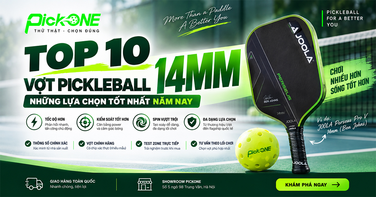 TOP 10 vợt Pickleball 14mm tốt nhất 2026