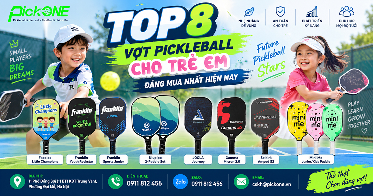 TOP 8 vợt Pickleball cho trẻ em đáng mua nhất hiện nay