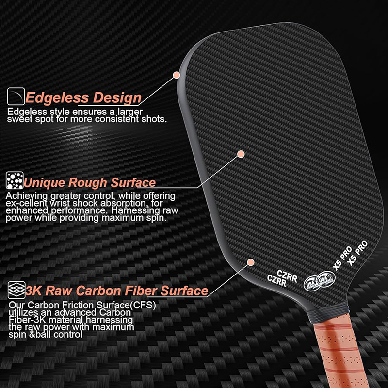 Cận cảnh vợt pickleball không viền và vợt có Edge Guard