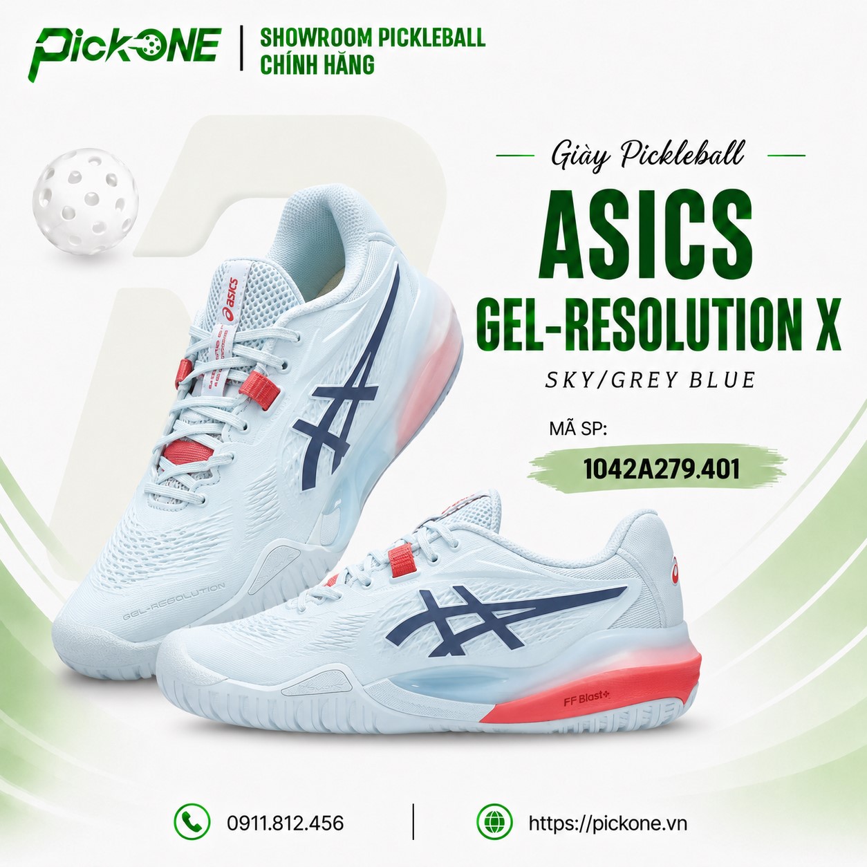 Giày Pickleball ASICS Gel-Resolution X SKY/GREY BLUE
