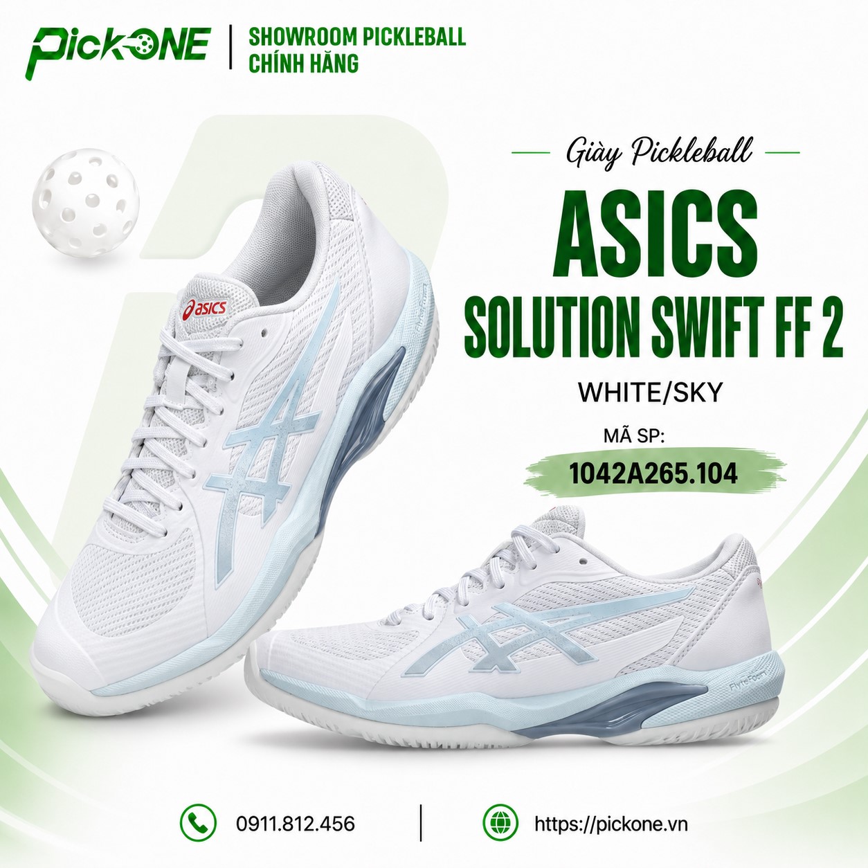 Giày Pickleball ASICS Solution Swift FF2 White/Sky
