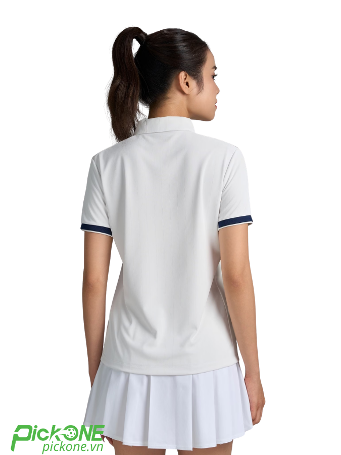 Áo polo pickleball nữ Coolmate Zero mark trắng/Xanh