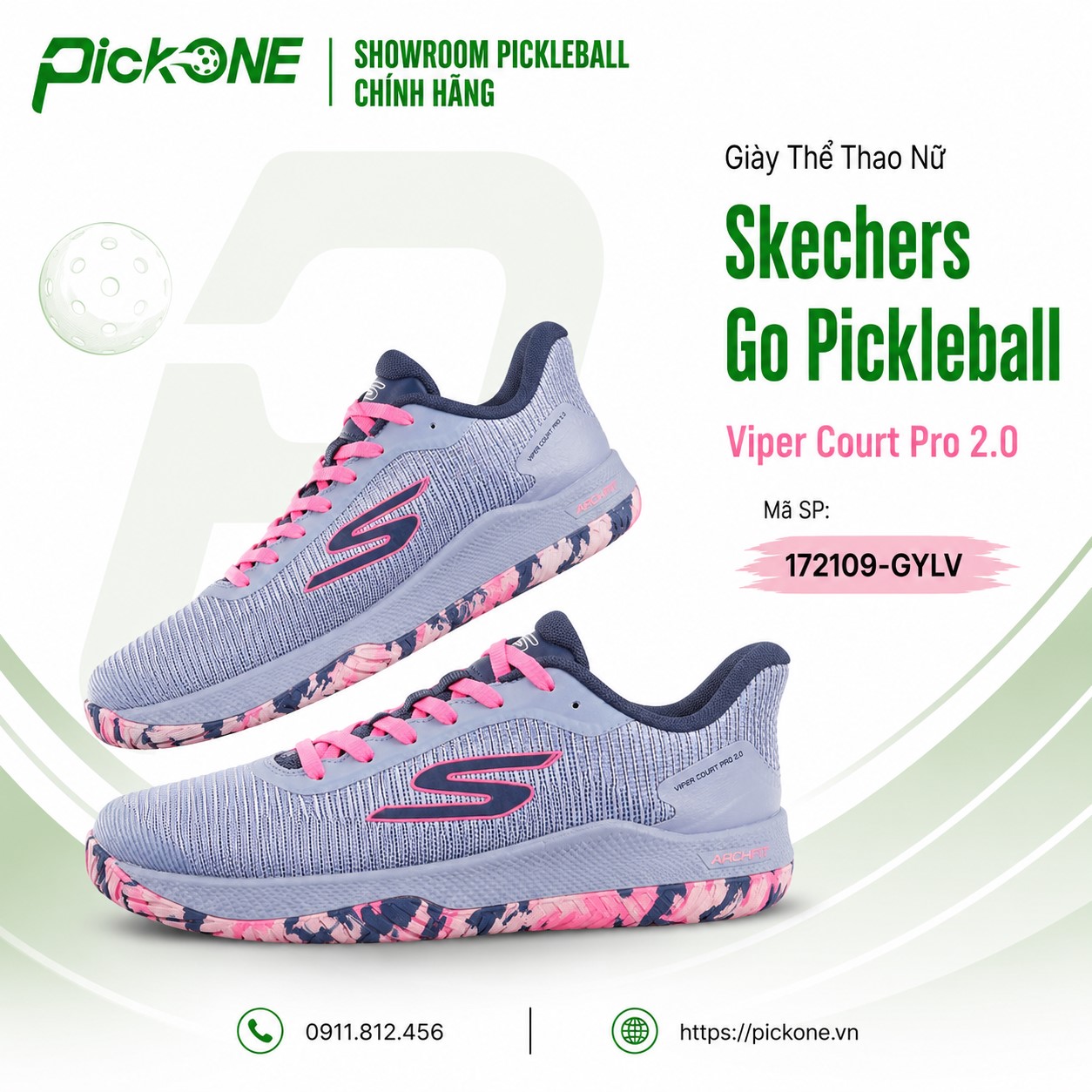Giày Thể Thao Nữ Skechers Go Pickleball Viper Court Pro 2.0