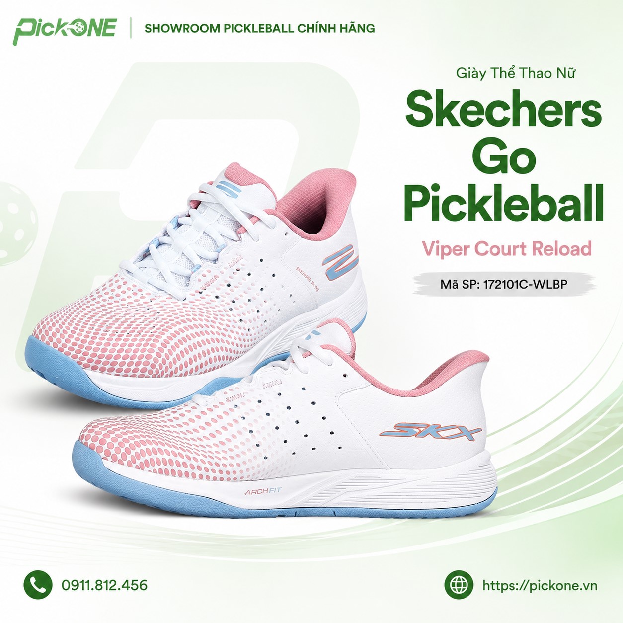 Giày Thể Thao Nữ Skechers Go Pickleball Viper Court Reload