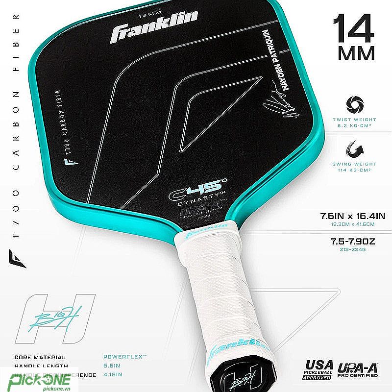 Vợt Pickleball Franklin C45 Hayden Patriquin 14mm