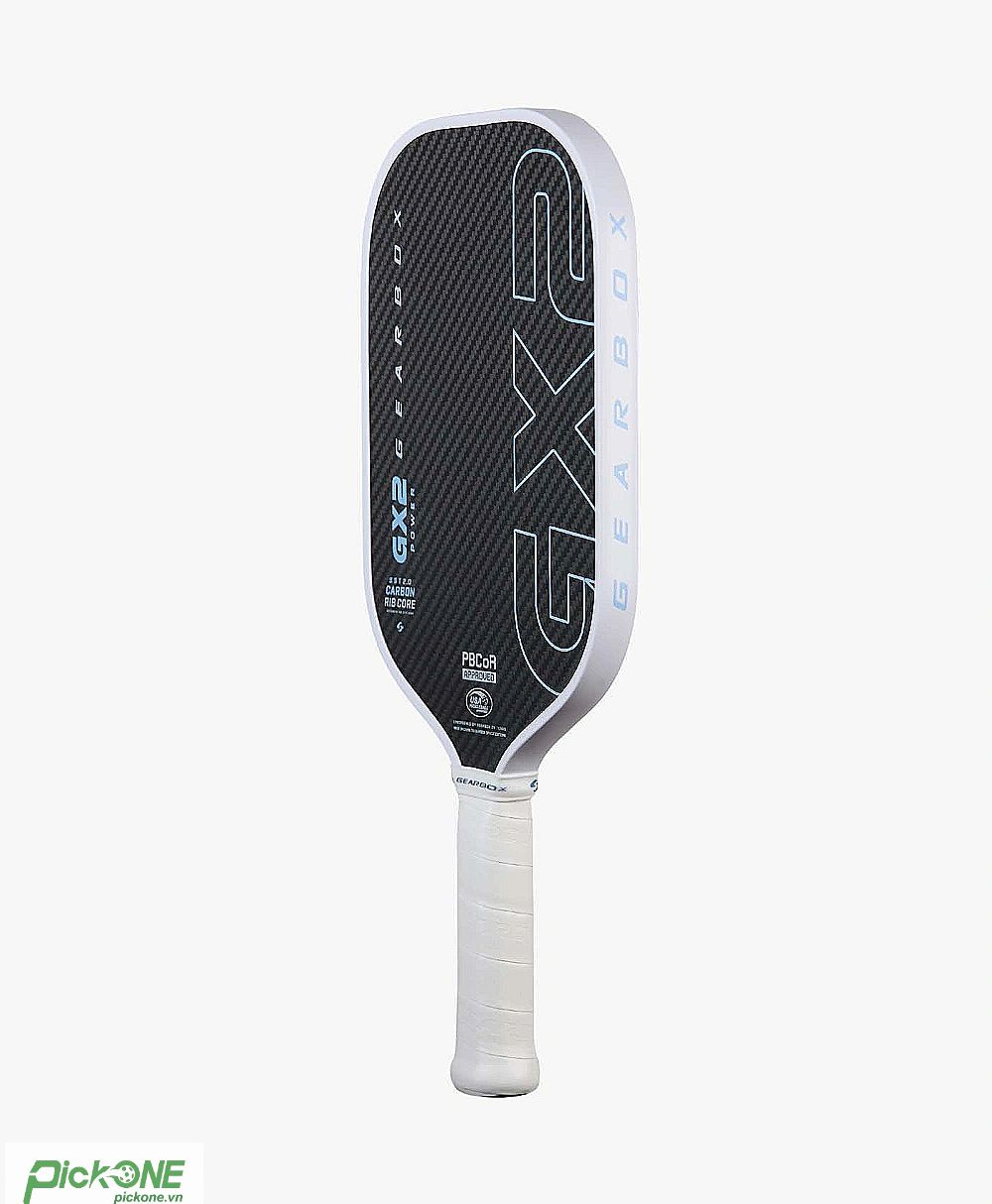 Vợt pickleball Gearbox GX2 Power Elongated 16mm (Limited - White)