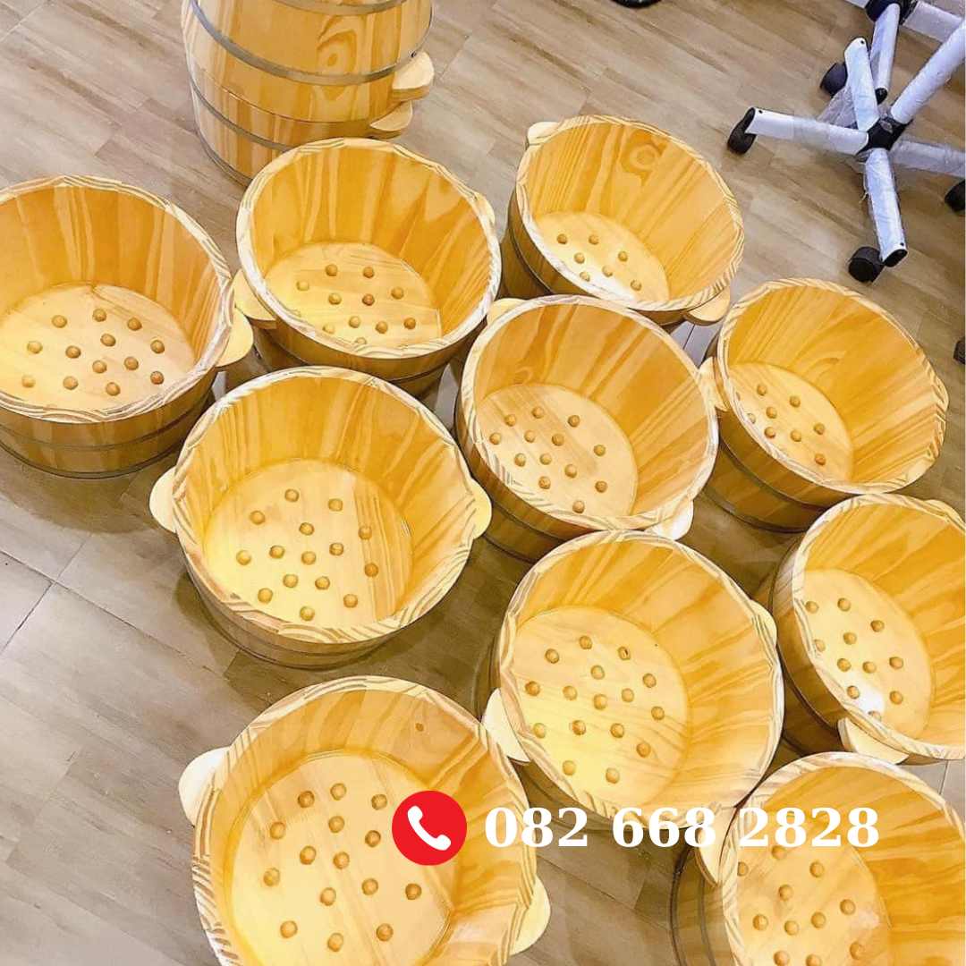 chậu gỗ ngâm chân
