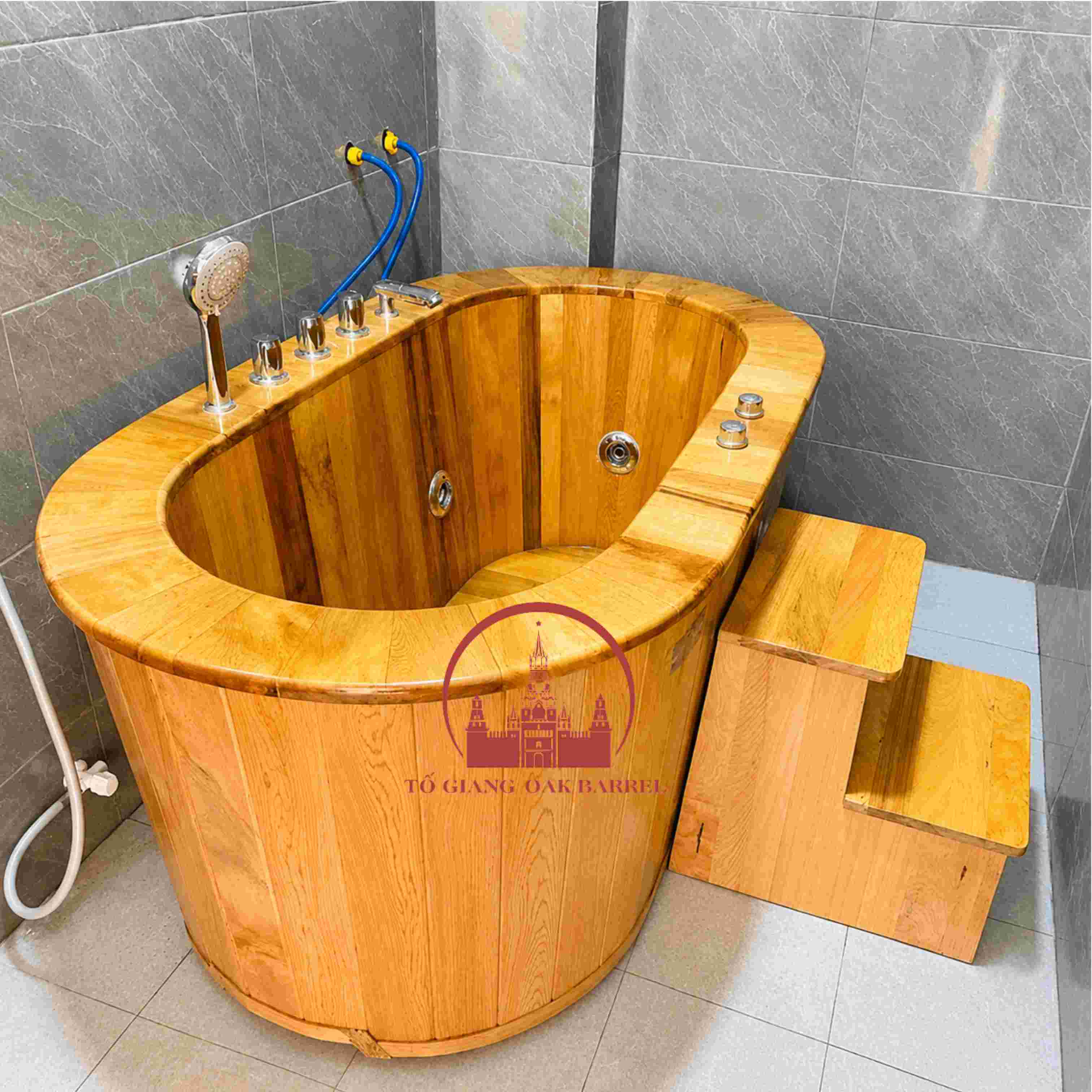bồn tắm gỗ sục khí