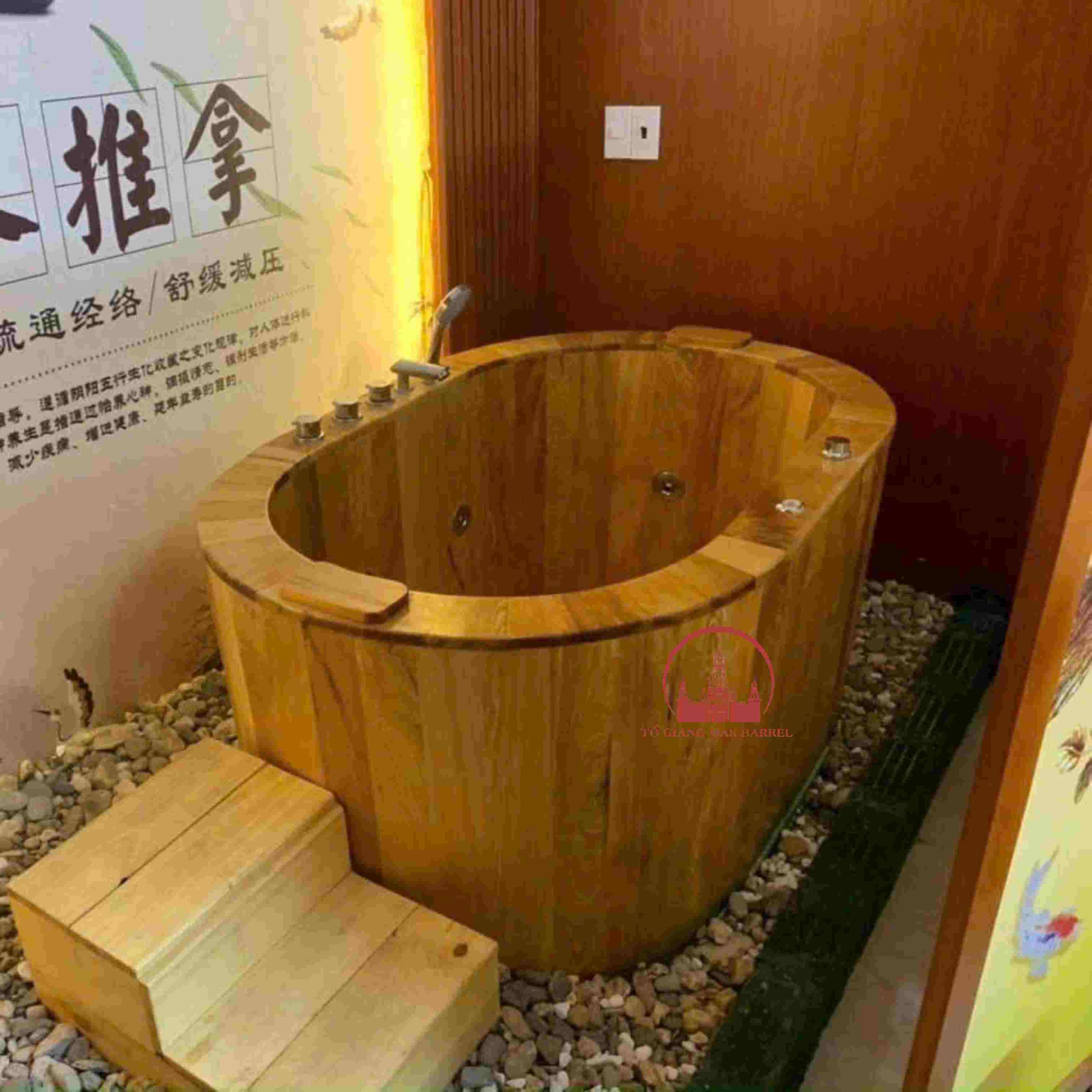 bồn tắm gỗ massage