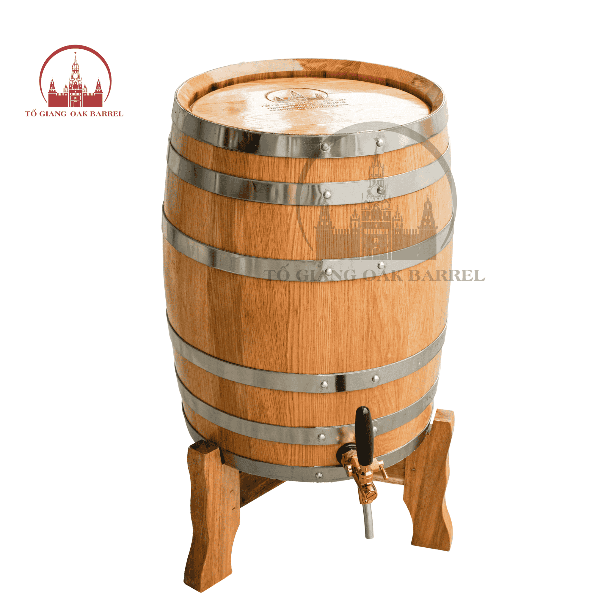 Thùng gỗ sồi 50 lít ngâm ủ rượu cao cấp