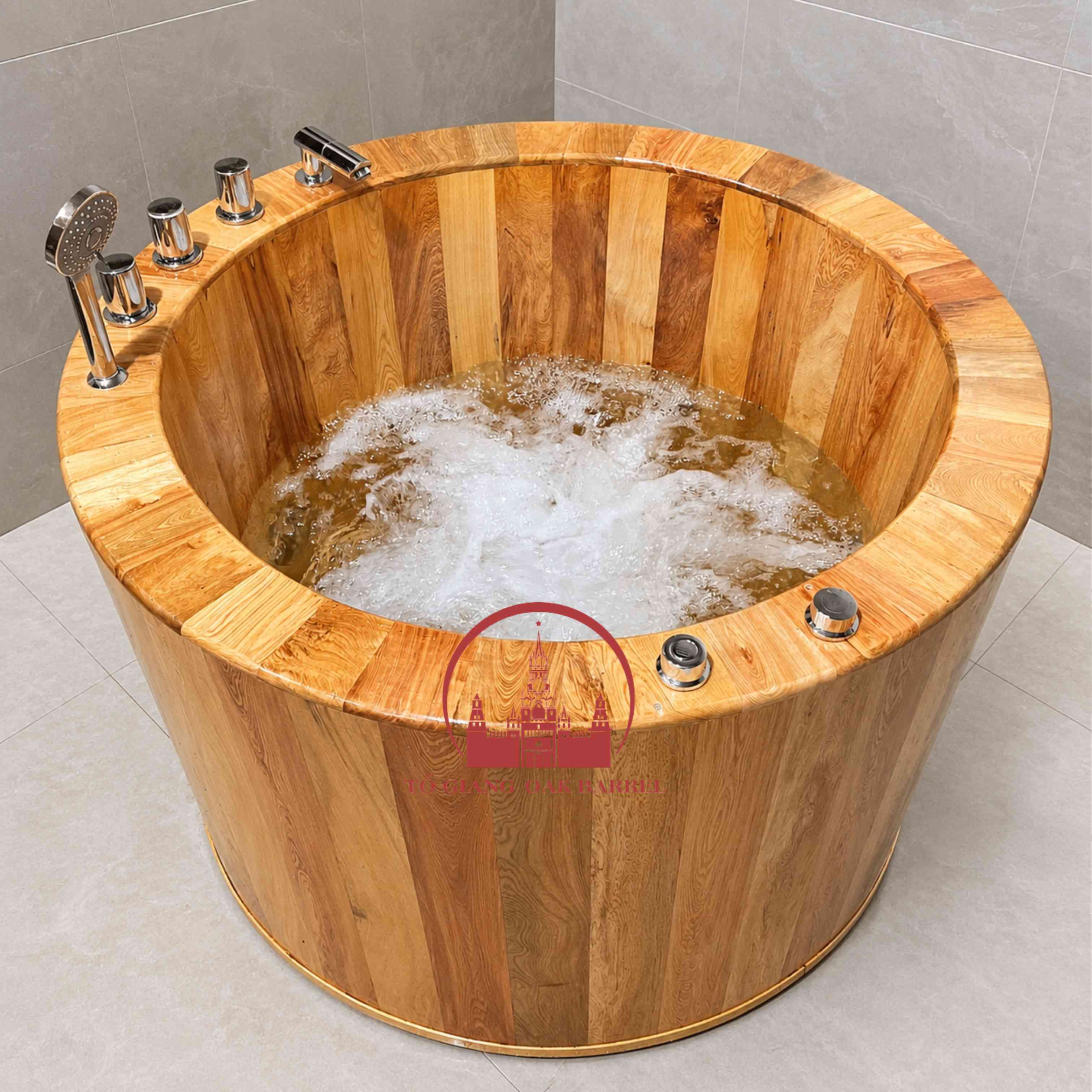 bồn gỗ sục khí massage