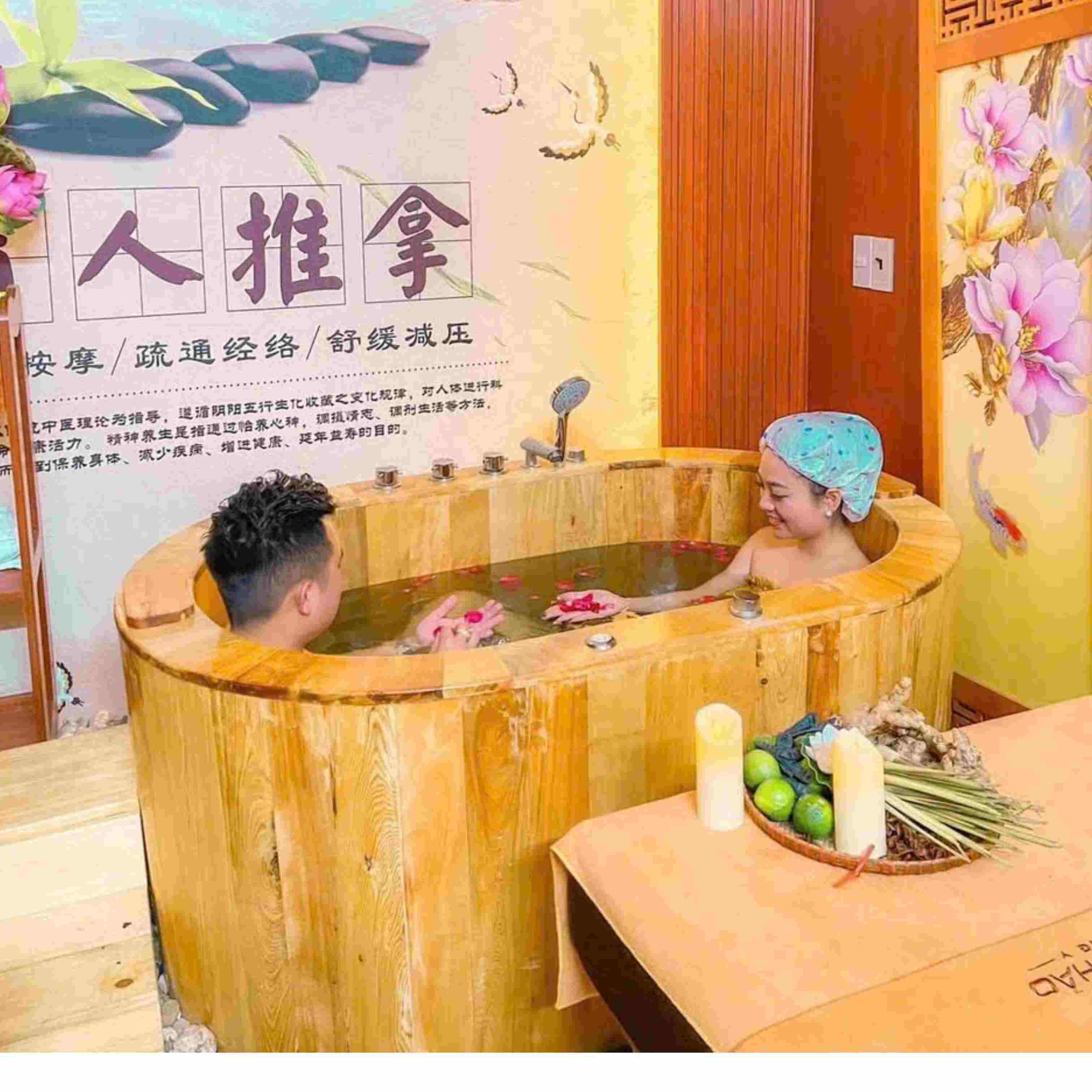 bồn tắm gỗ cho spa