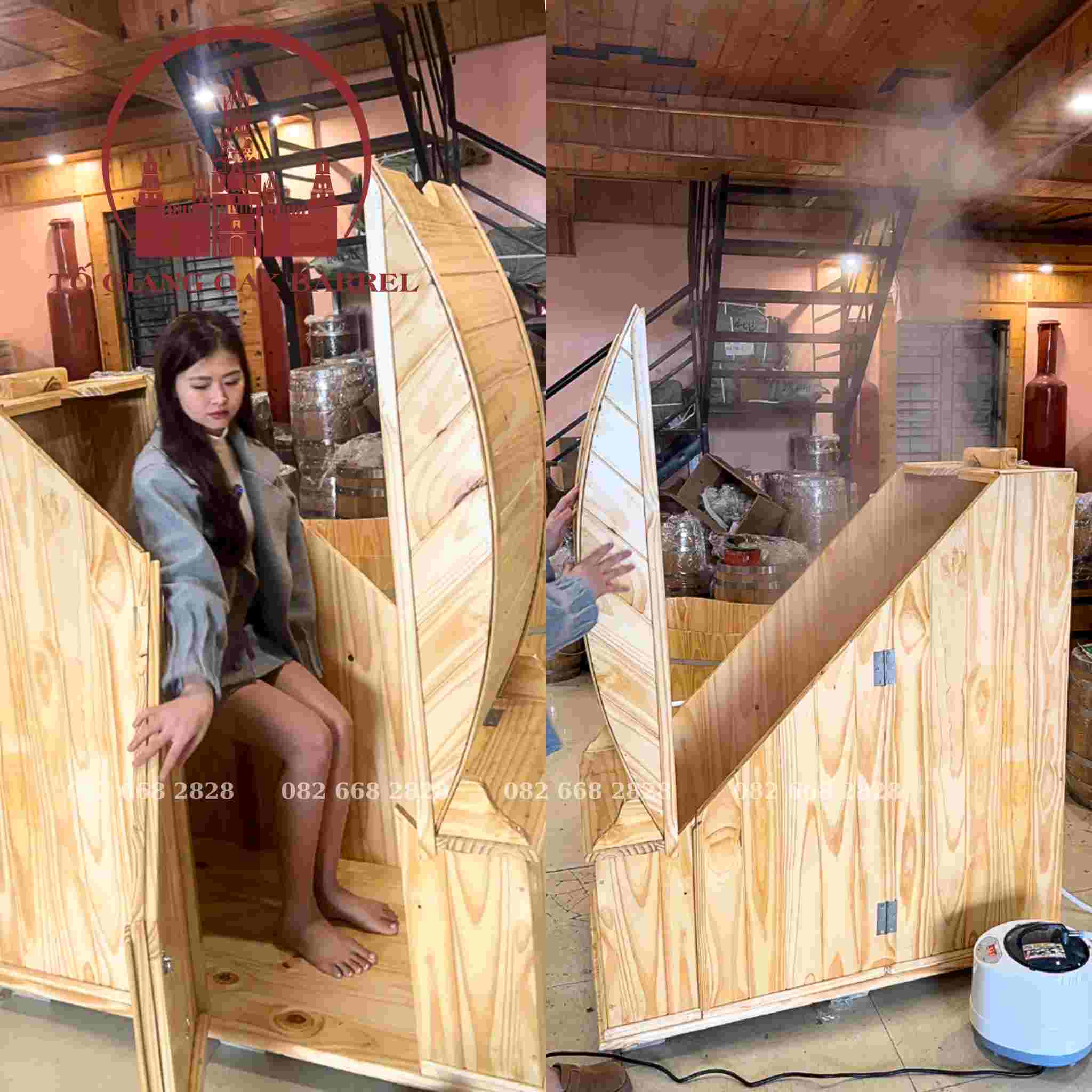 thùng gỗ xông hơi