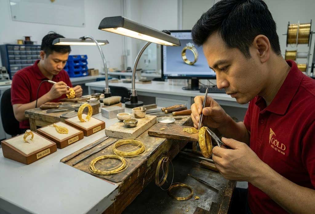SẢN XUẤT KINH DOANH TRANG SỨC VÀNG 24K