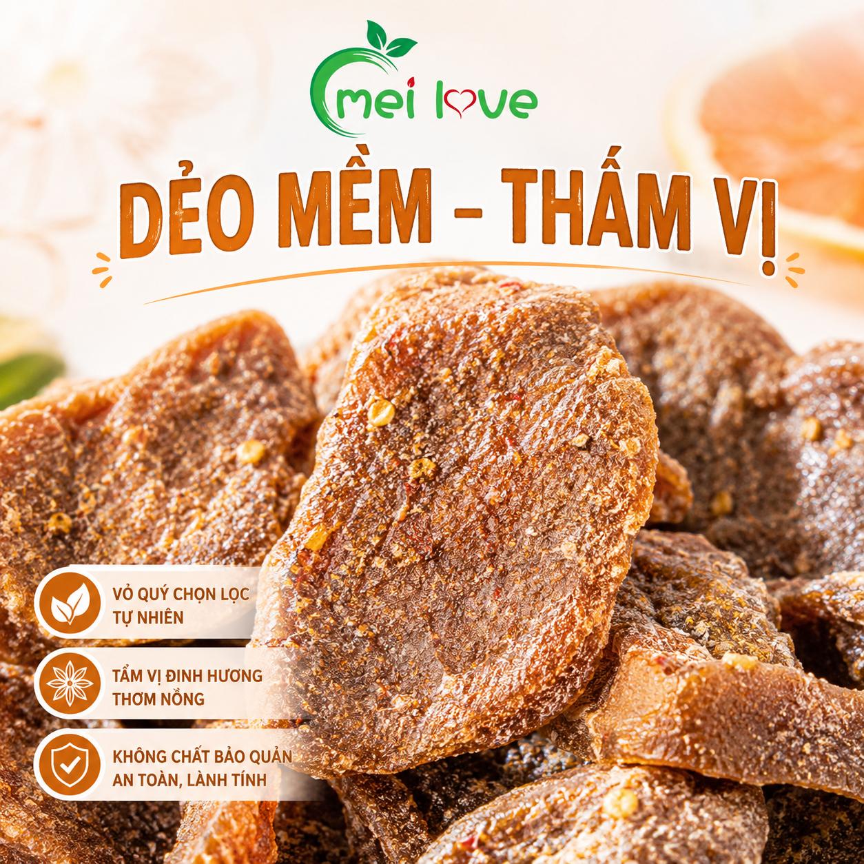 Trần Bì Đinh Hương Cao Cấp, Dẻo Mềm, Thơm Hương Trần Bì, Đậm Vị Đinh Hương, Món Ăn Vặt Truyền Thống