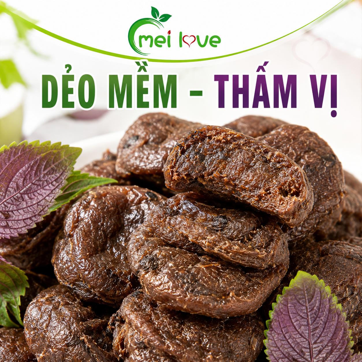Bánh Xí Muội Tía Tô Cao Cấp, Dẻo Mềm, Chua Ngọt Hài Hòa, Hương Tía Tô Thơm Đặc Trưng