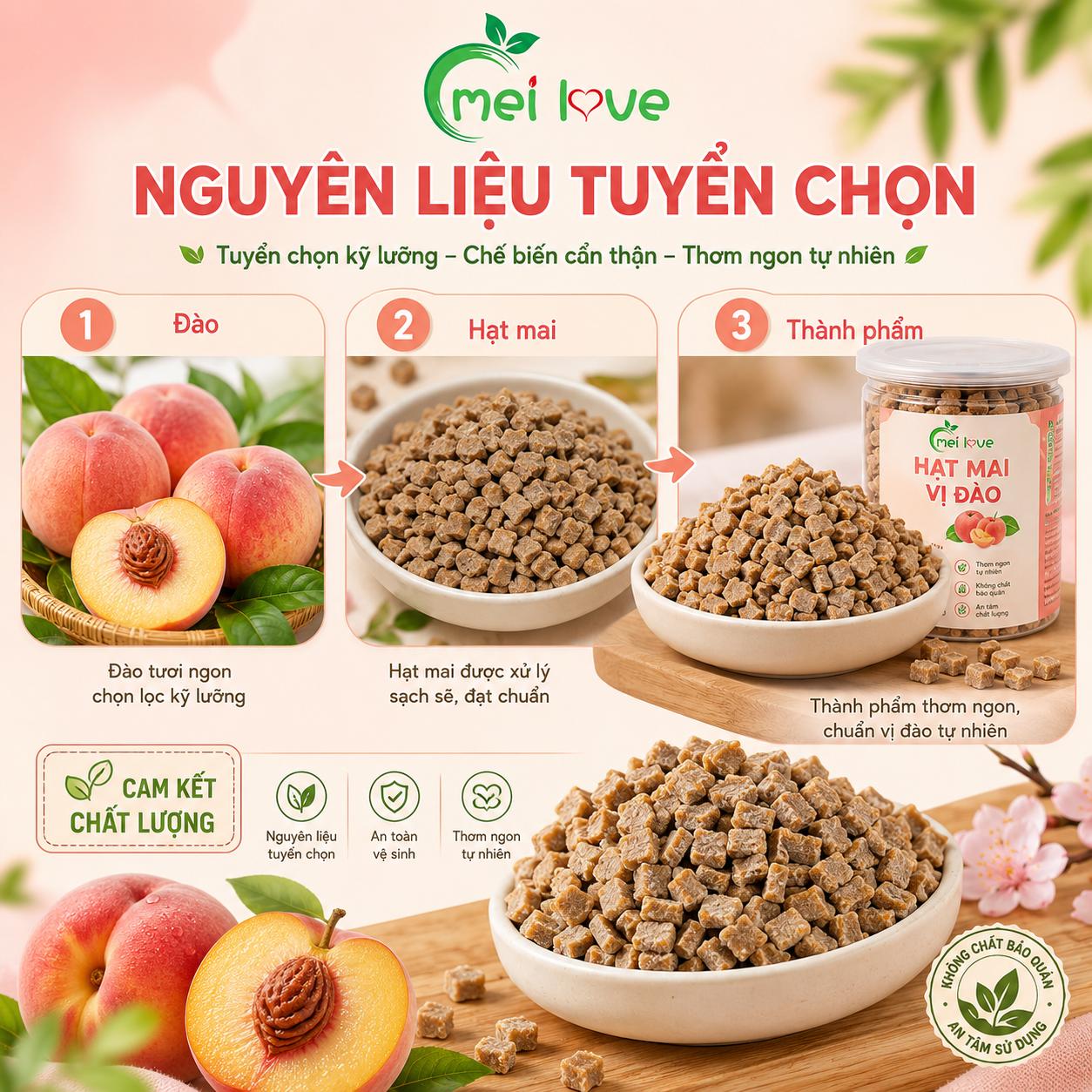 Hạt Mai Vị Đào Cao Cấp, Thơm Đào Dịu Nhẹ, Chua Ngọt Hài Hòa, Nhâm Nhi Vui Miệng