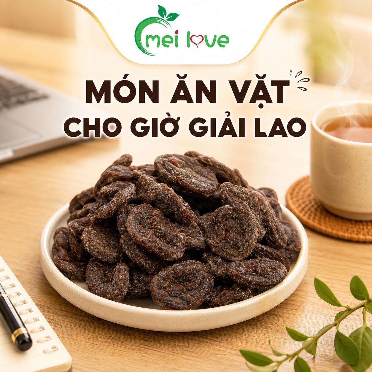 Bánh Xí Muội Đường Đen Cao Cấp, Dẻo Mềm, Chua Ngọt Hài Hòa, Thơm Đường Đen Đặc Trưng