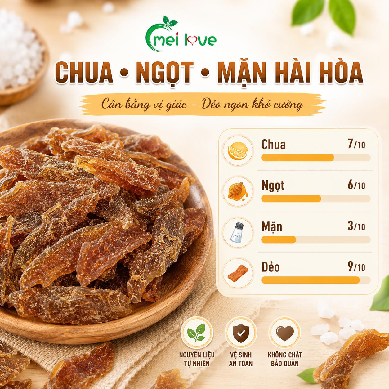 Ô Mai Sợi Muối Cao Cấp, Dẻo Mềm, Chua Ngọt Hài Hòa, Muối Phủ Nhẹ, Món Ăn Vặt Đậm Vị