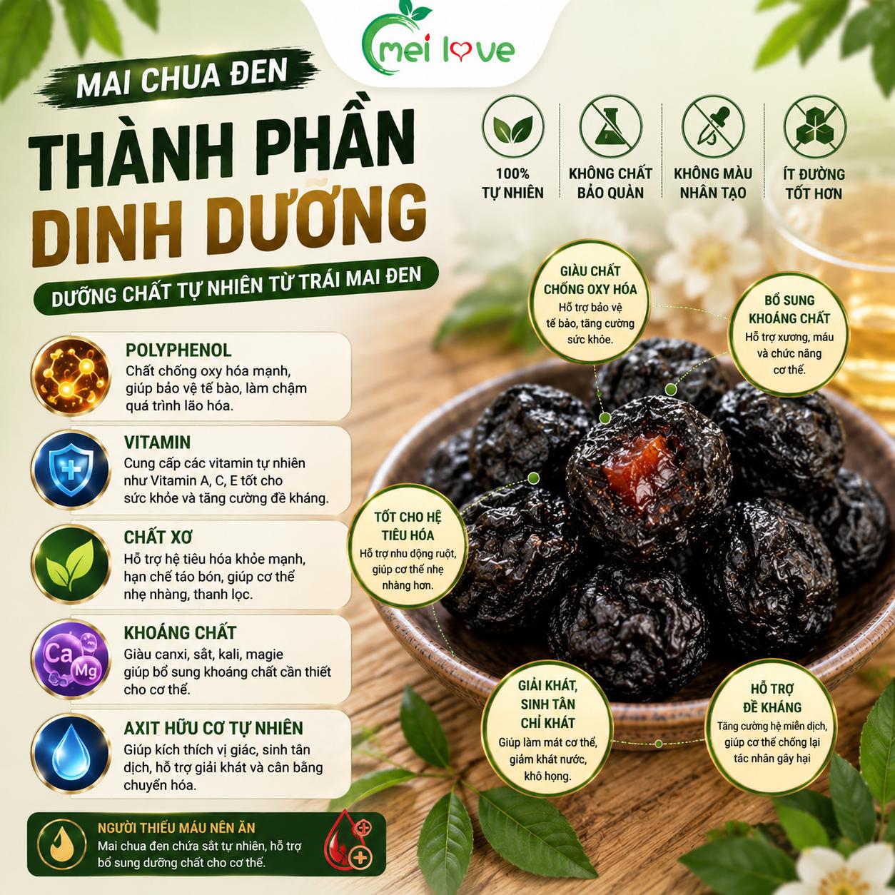 Mai Chua Đen Cao Cấp, Chua Ngọt Tự Nhiên, Sinh Tân Giải Khát, Ăn Vặt Thơm Ngon