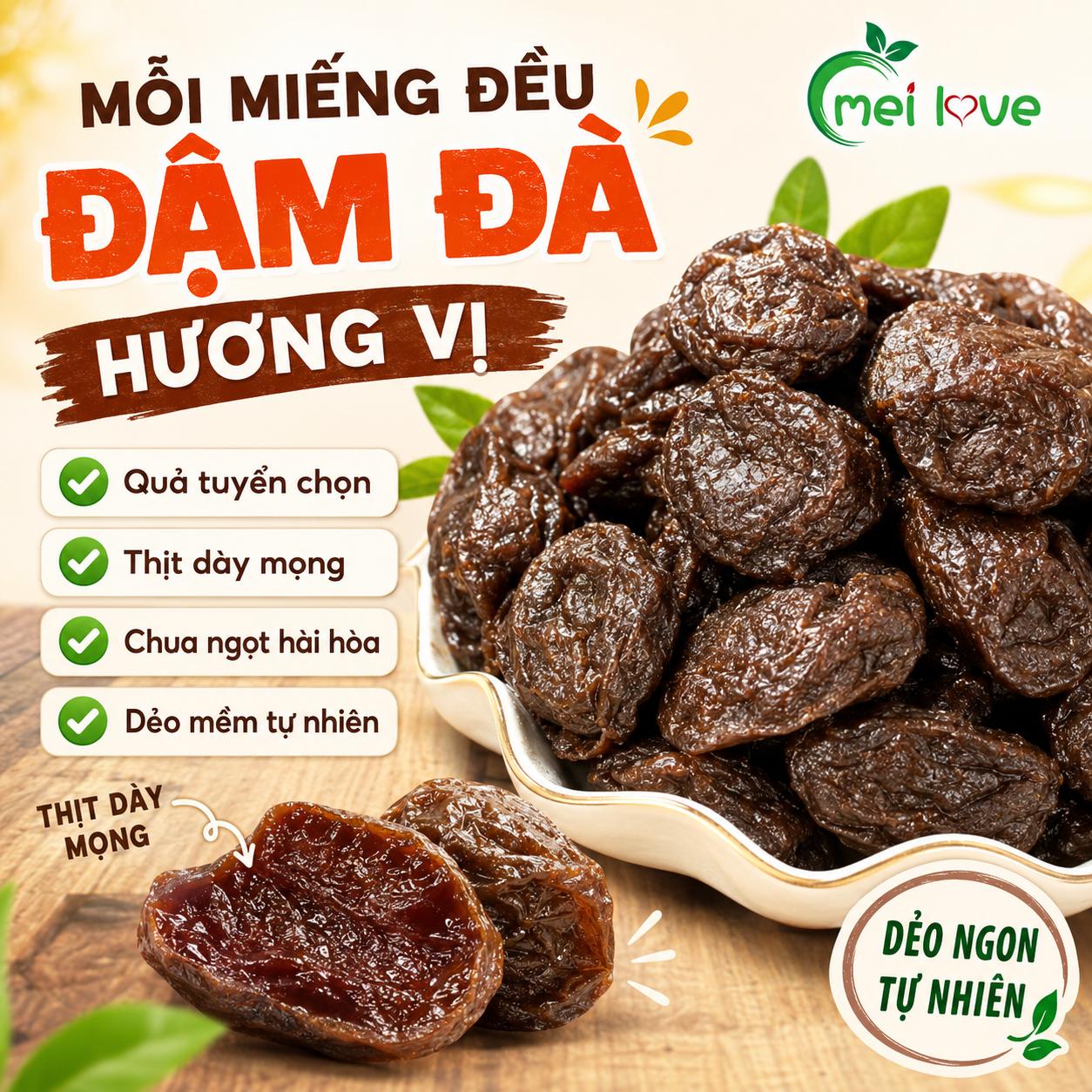 Ô Mai Mọng Vị Cao Cấp, Thịt Quả Dày, Dẻo Mềm, Chua Ngọt Hài Hòa, Món Ăn Vặt Đặc Sản