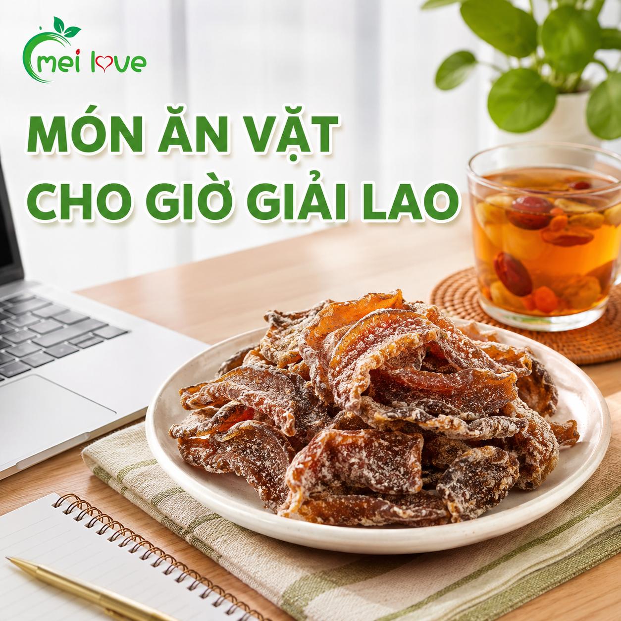 Đào Sấy Muối Cao Cấp, Dẻo Mềm, Chua Ngọt Hài Hòa, Muối Phủ Nhẹ, Trái Cây Sấy Ăn Vặt