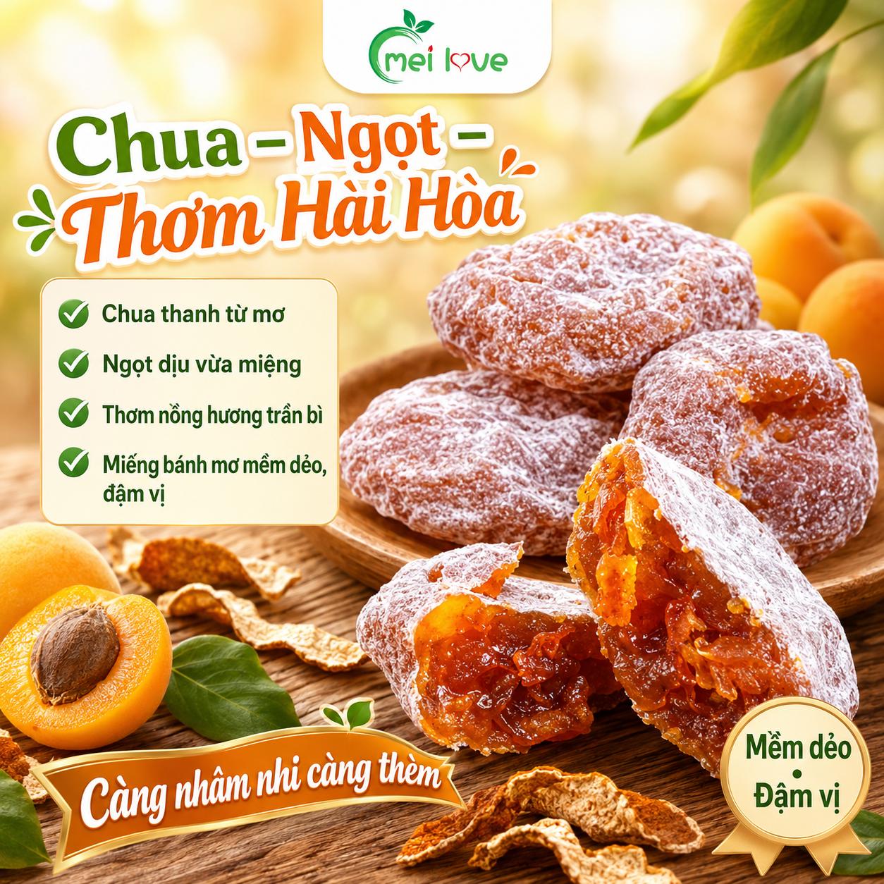 Ô Mai Bánh Mơ Trần Bì Cổ Truyền, Vị Chua Ngọt Hài Hòa, Thơm Ấm Vỏ Quýt