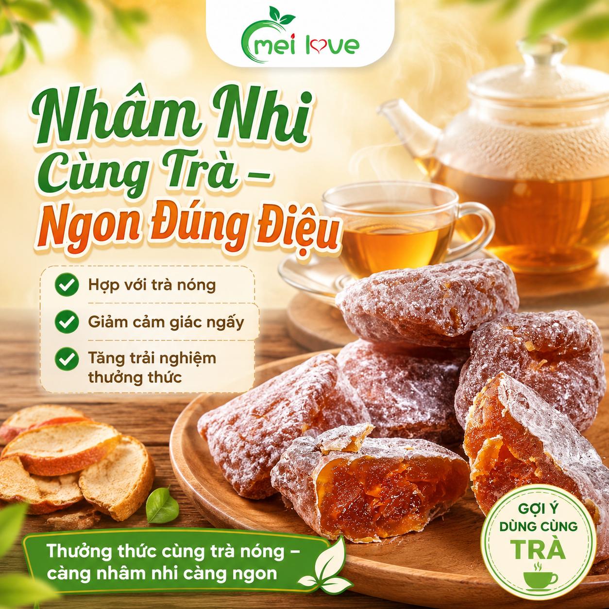 Ô Mai Bánh Mơ Trần Bì Cổ Truyền, Vị Chua Ngọt Hài Hòa, Thơm Ấm Vỏ Quýt