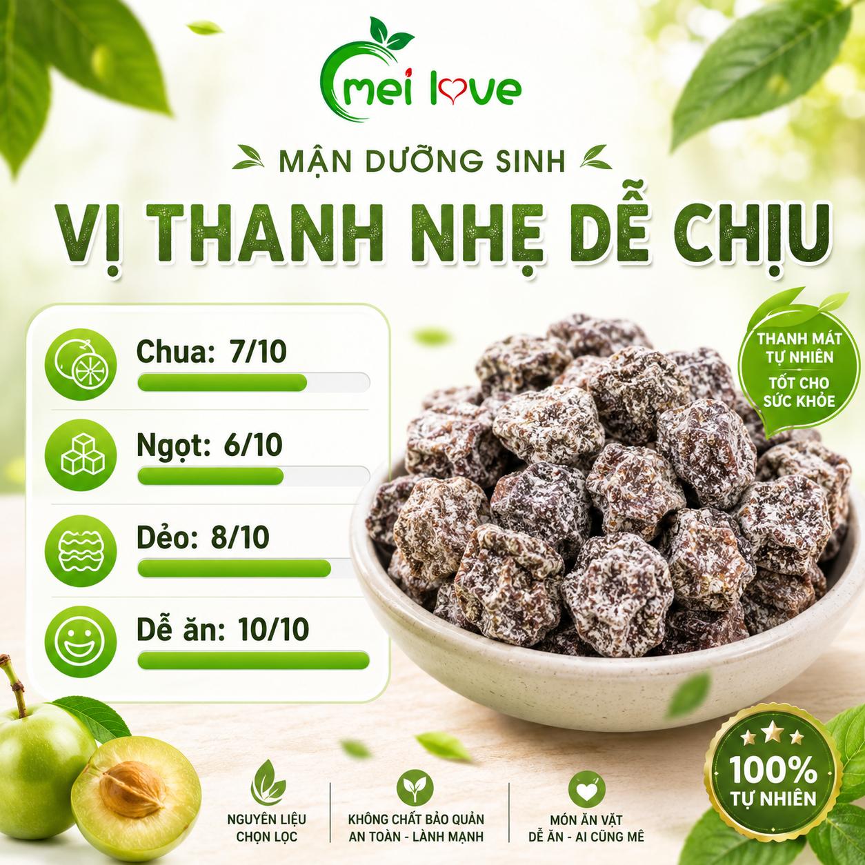 Mận Dưỡng Sinh Cao Cấp, Dẻo Mềm, Chua Ngọt Thanh Nhẹ Dễ Ăn Mỗi Ngày