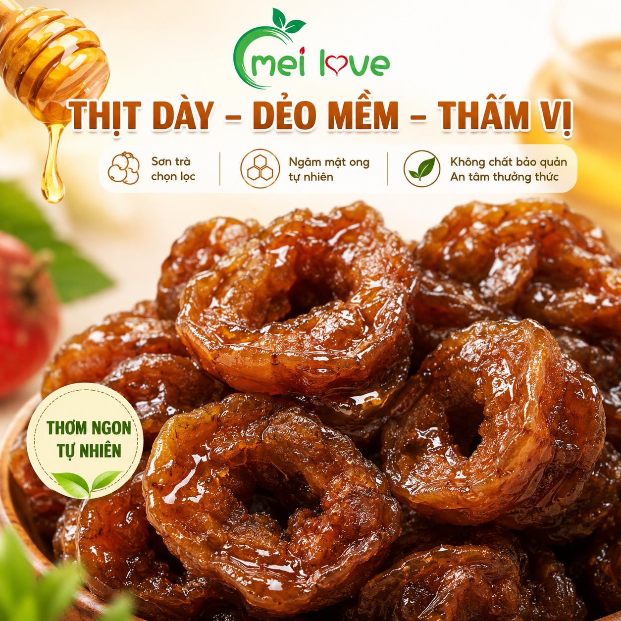 Sơn Trà Ngâm Mật Ong Cao Cấp, Dẻo Mềm, Chua Thanh, Ngọt Dịu Từ Mật Ong, Món Ăn Vặt Trái Cây