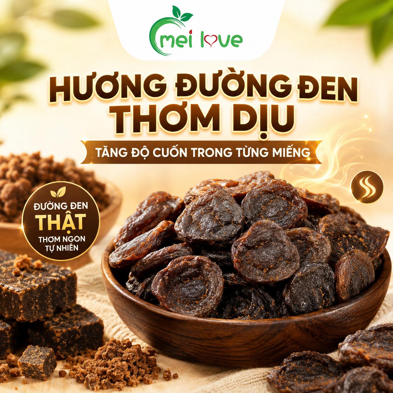 Bánh Xí Muội Đường Đen Cao Cấp, Dẻo Mềm, Chua Ngọt Hài Hòa, Thơm Đường Đen Đặc Trưng