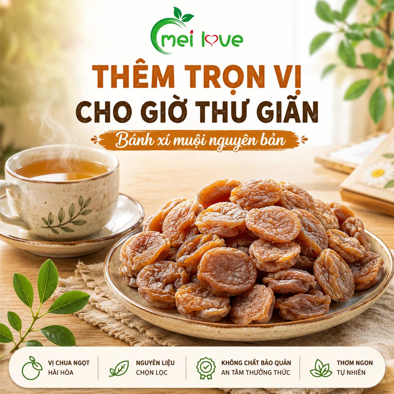 Bánh Xí Muội Nguyên Bản Cao Cấp, Dẻo Mềm, Chua Ngọt Hài Hòa, Hương Vị Truyền Thống