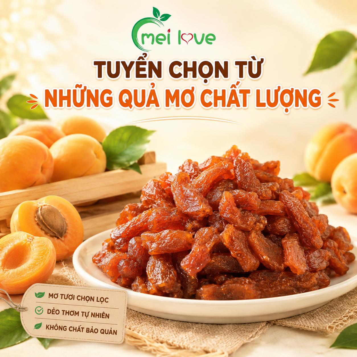 Thanh Mơ Hảo Hạng, Thịt Mơ Dày, Dẻo Mềm, Chua Ngọt Hài Hòa, Món Ăn Vặt Đặc Sản