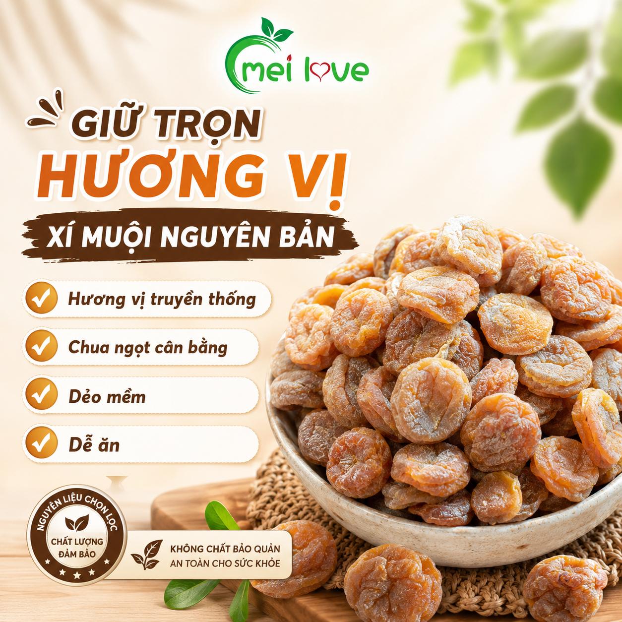 Bánh Xí Muội Nguyên Bản Cao Cấp, Dẻo Mềm, Chua Ngọt Hài Hòa, Hương Vị Truyền Thống
