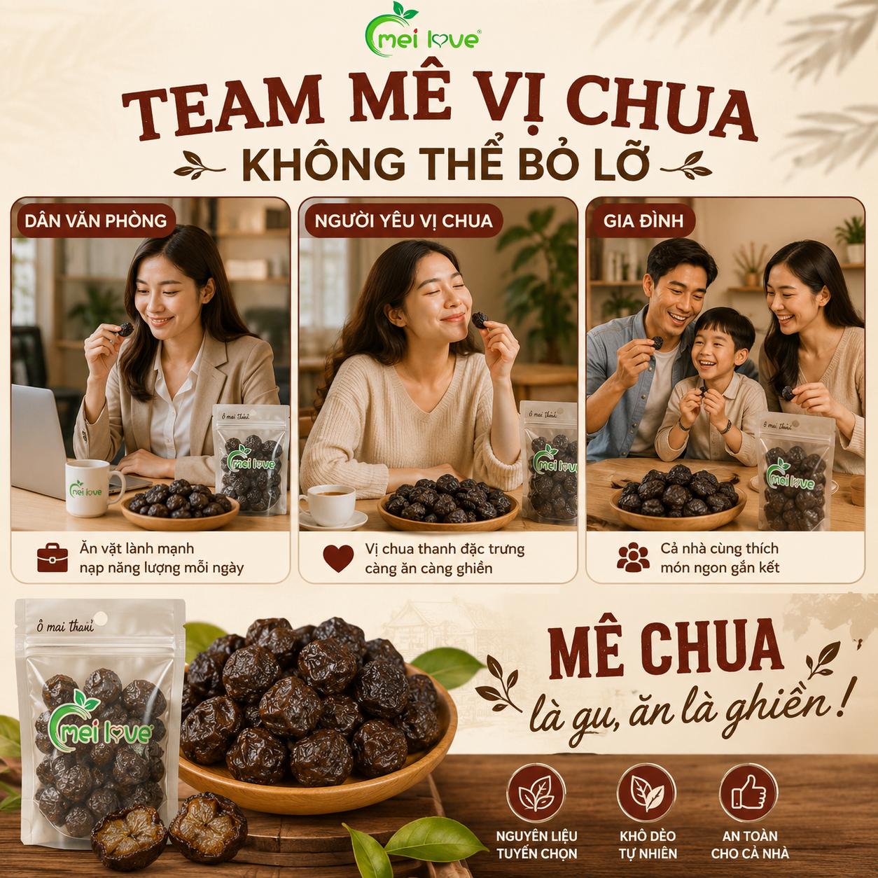 Mai Chua Khô Cao Cấp, Khô Dẻo Tự Nhiên, Chua Thanh Đậm Vị, Món Ăn Vặt Truyền Thống