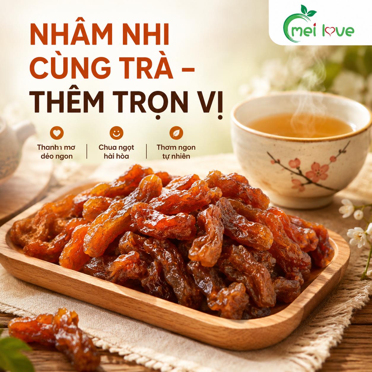Thanh Mơ Hảo Hạng, Thịt Mơ Dày, Dẻo Mềm, Chua Ngọt Hài Hòa, Món Ăn Vặt Đặc Sản