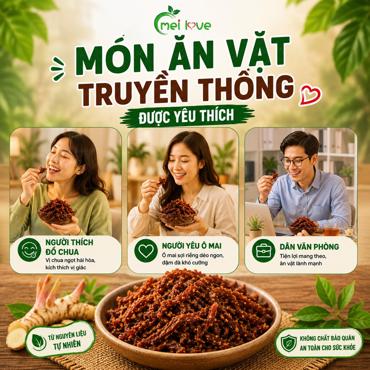 Ô Mai Sợi Riềng Cao Cấp, Sợi Dẻo Mềm, Chua Ngọt Đậm Đà, Hương Riềng Thơm Đặc Trưng