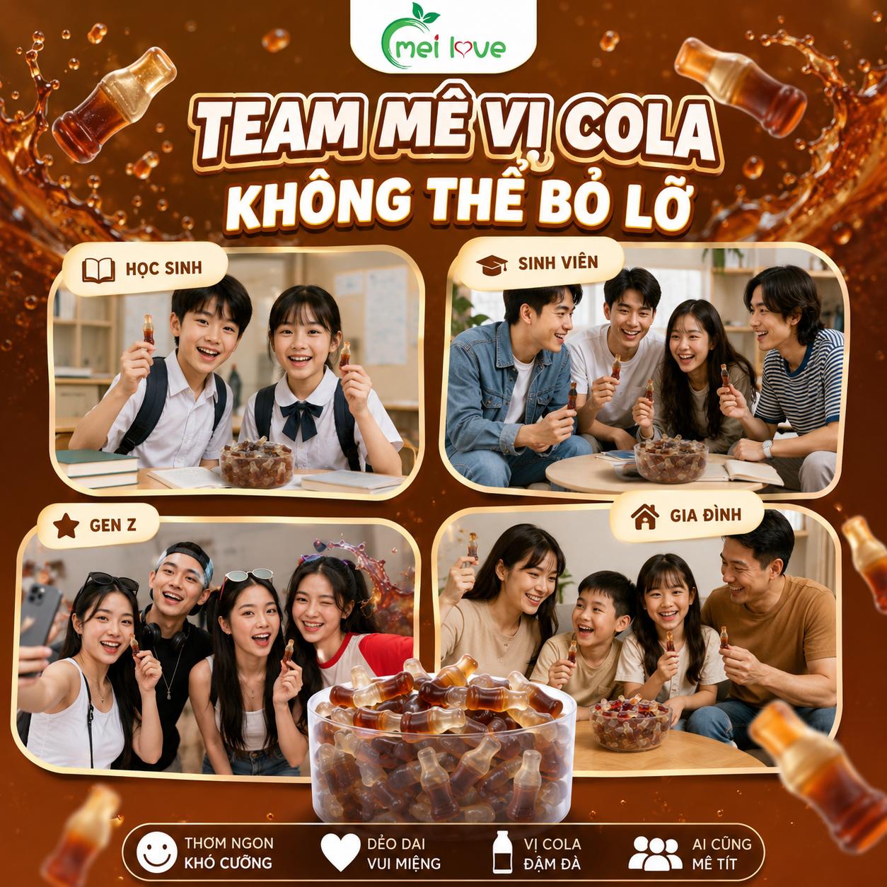 Kẹo Dẻo Chai Cola, Dẻo Dai, Hương Vị Cola Đậm Đà, Kẹo Hình Chai Ăn Vặt Cho Bé & Gia Đình