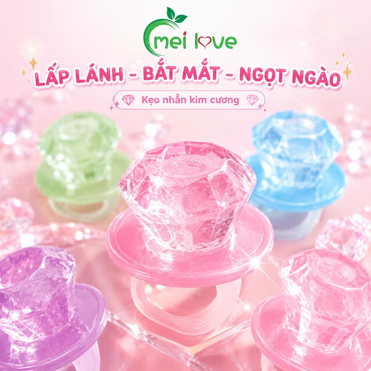 Kẹo Nhẫn Kim Cương Vị Trái Cây, Kẹo Hình Chiếc Nhẫn Độc Đáo, Kẹo Tuổi Thơ, Ăn Vặt & Quà Tặng